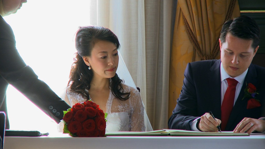 Signing wedding register